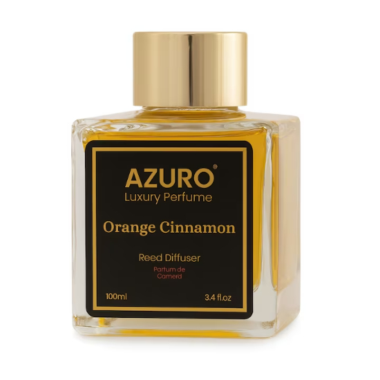 Odorizant camera Azuro Orange Cinnamon, difuzor cu betisoare, 100 ml,  luxury perfume