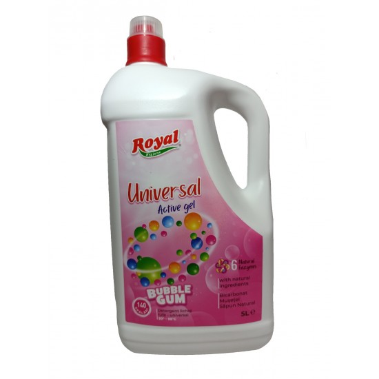 ROYAL DETERGENT RUFE  UNIVERSAL ACTIV GEL BUBBLE GUM  5L