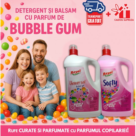 PACHET RUFE BUBBLE GUM ROYAL DETERGENT 5L+SOFTY BALSAM 5L