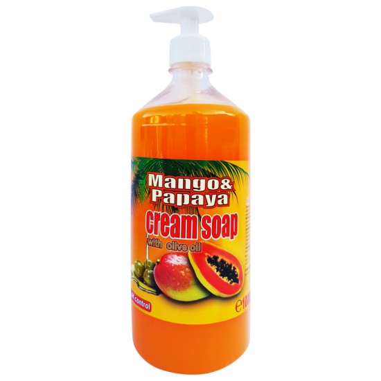 Sapun lichid cremos Mango & Papaya pompita 1 L